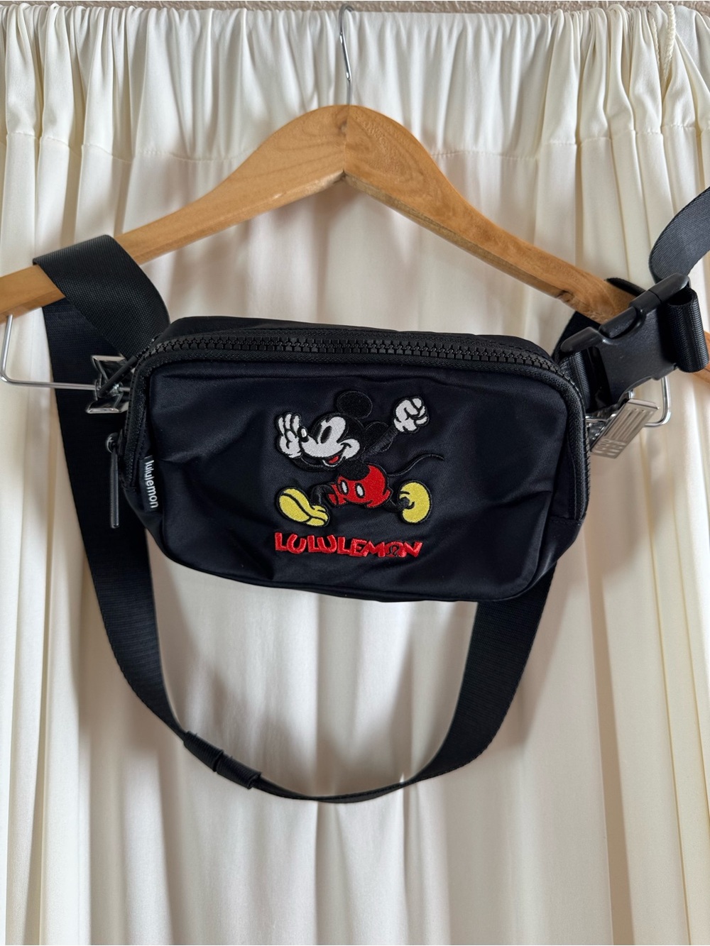 Disney x Lululemon Everywhere Belt Bag 1L Black with Mickey Mouse Embroidery